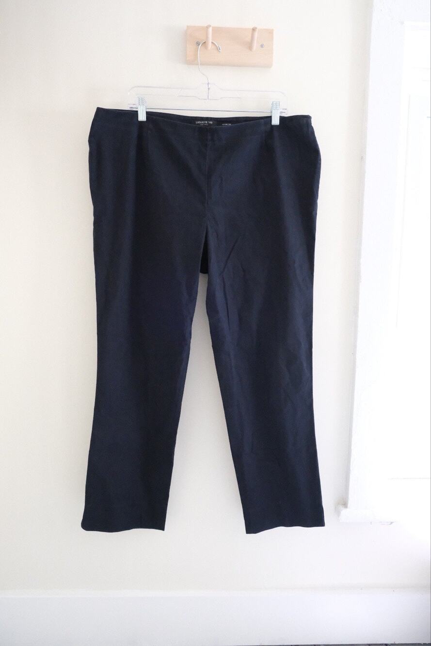 Lafayette 148 New York Capri Lexington Pant Sz 14 Navy Slacks Business Work